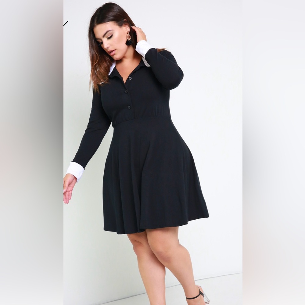 REBDOLLS Collared Skater Dress